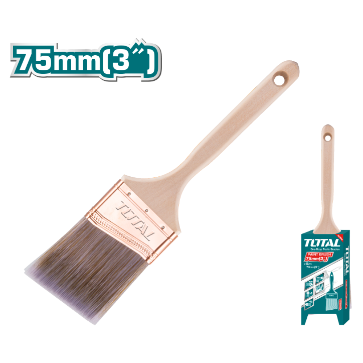 Total Tools - 3.0" Angle sash brush (Wooden Handle)