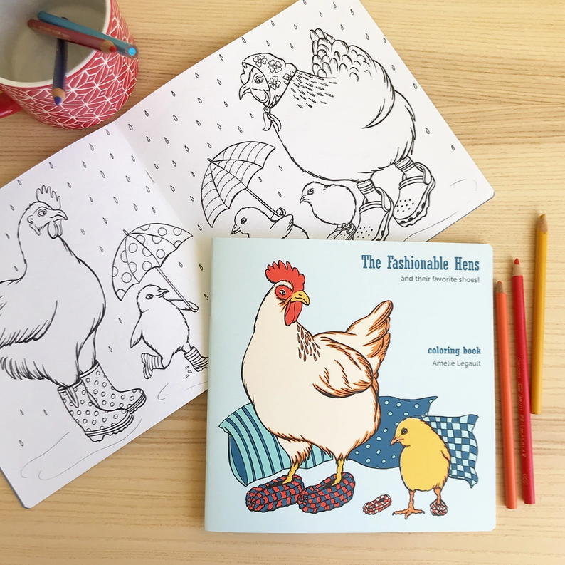 The Fashionable Hens Colouring Book