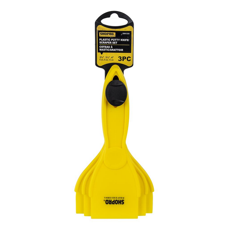 SHOPRO - 3 PC PLASTIC PUTTY KNIFE/SCRAPER