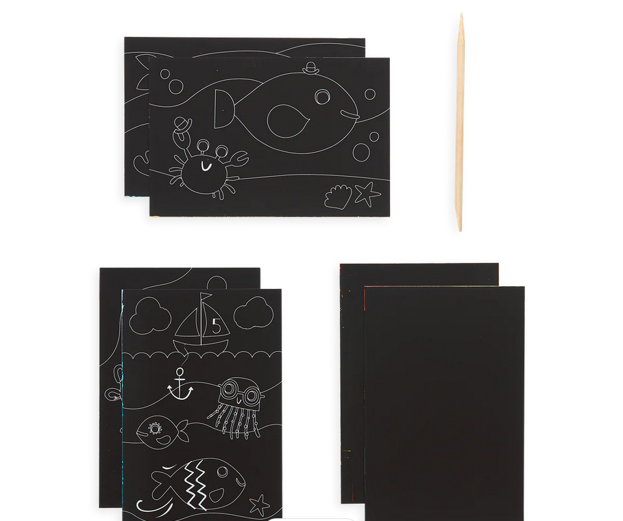 OOLY Mini Scratch & Scribble Art Kit: Friendly Fish