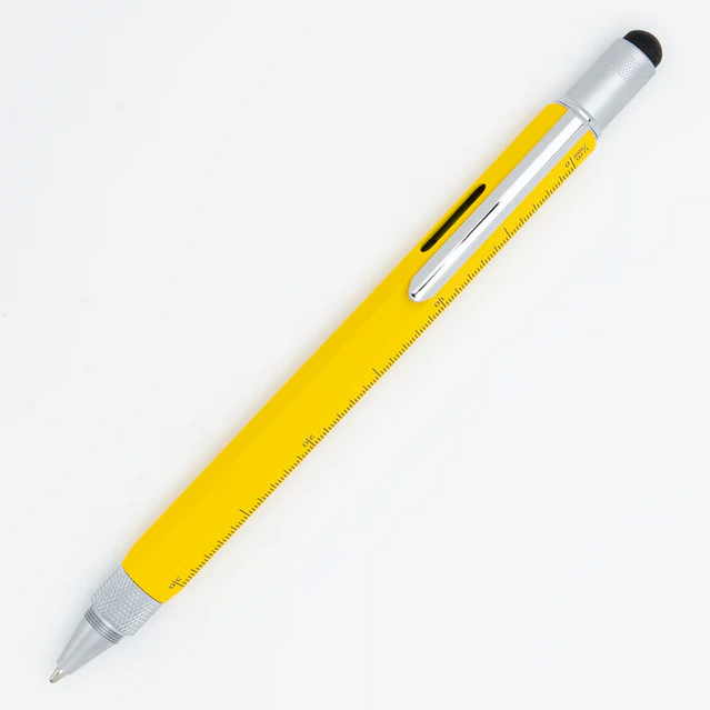 Yellow pen on a white background