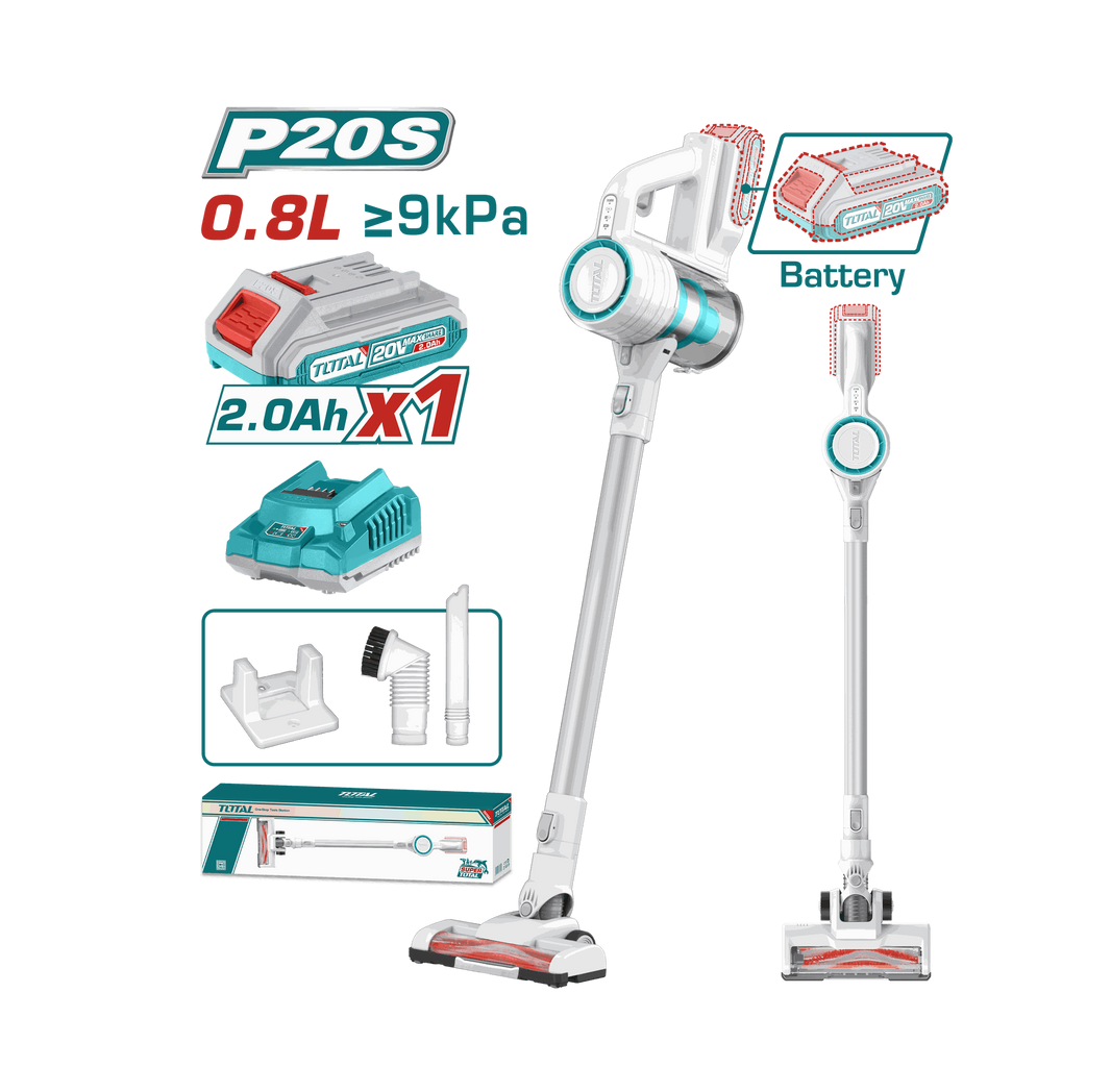 Total Tools - 20V Cordless Stick Vacuum Cleaner (1Battery+1Charger)