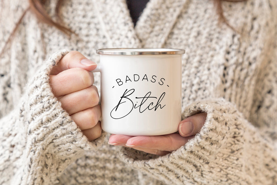 Badass Bitch camper mug