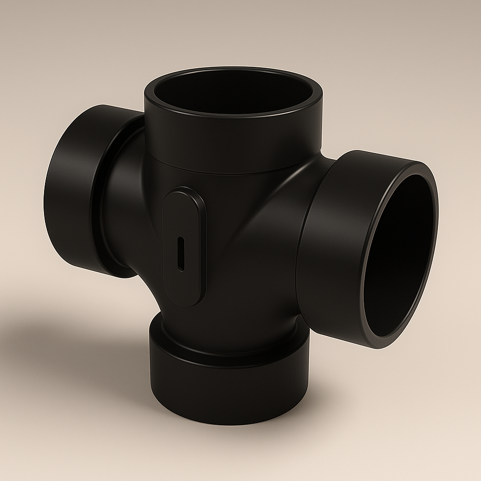 LESSO ABS Double Sanitary Tee – 1 1/2" Hub DWV Fitting