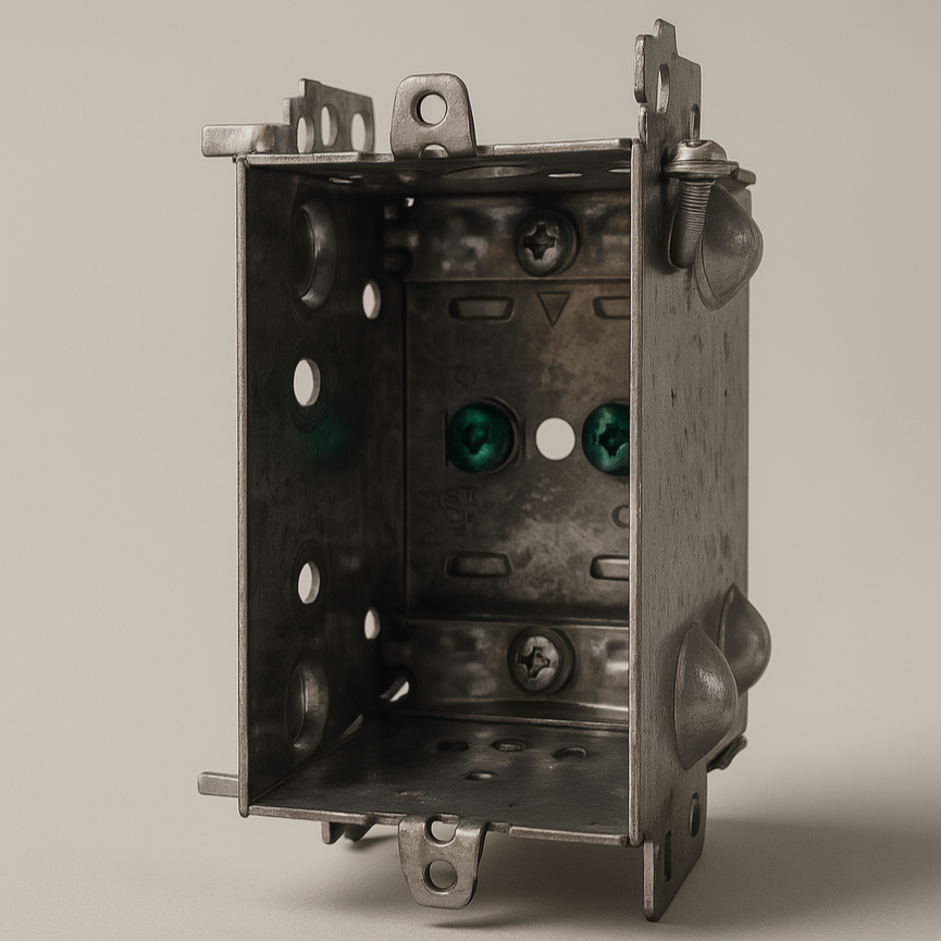 1‑Gang Gangable Electrical Box 3x2x2 ½ – Galvanized Steel, ETL Listed