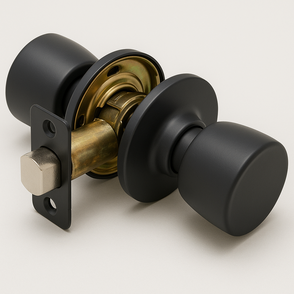 577 - Modern Tulip Style Interior Door Knob – Matte Black Finish