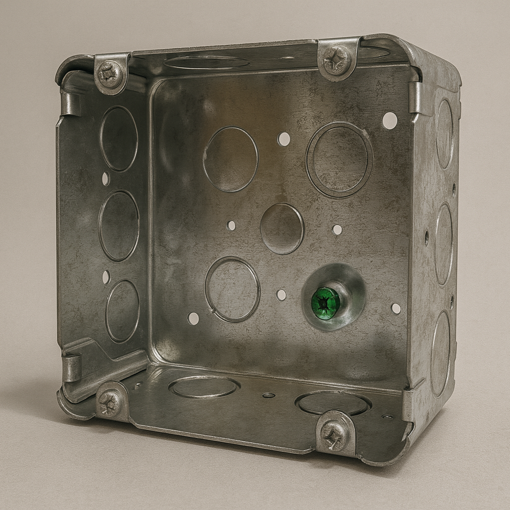 4‑Inch Square Device Box – Galvanized Steel, 1.1 mm, ETL Listed