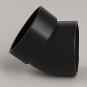 LESSO ABS Street Elbow – 45° Short Turn Spg x Hub | 1 1/2"–3" DWV