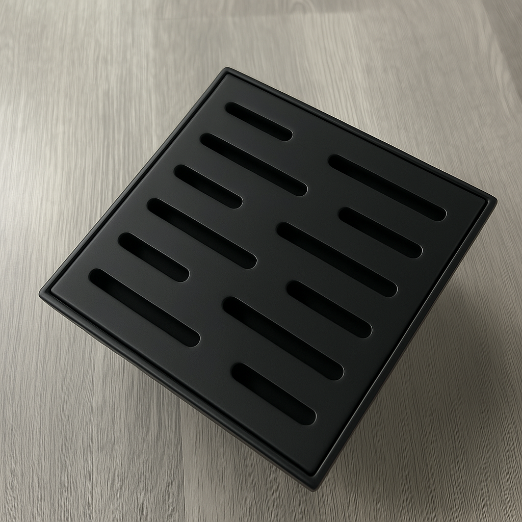Architect Square Shower Drain – 6"x6", Tile-In or Grate Cover, 304 Stainless