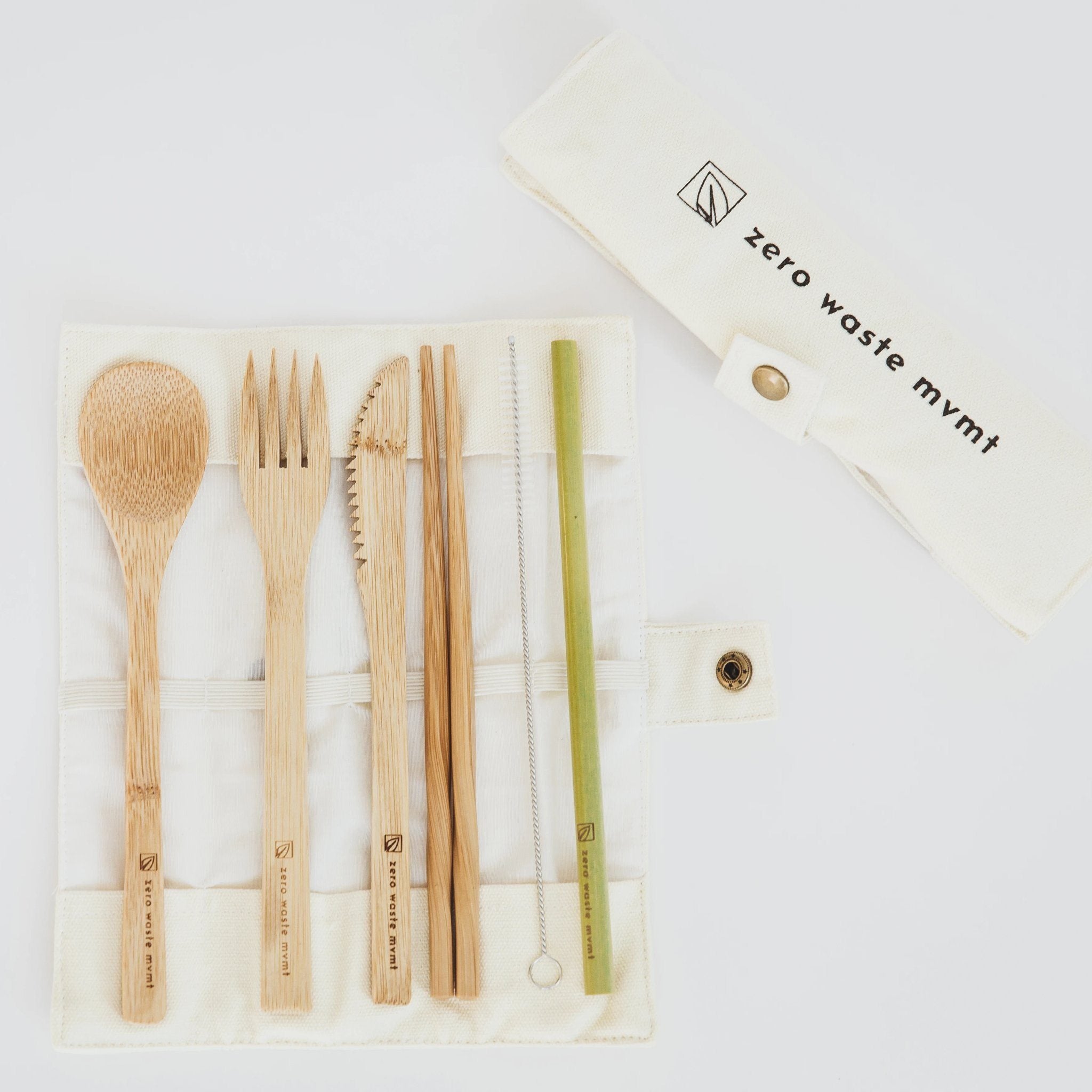 Travel Bamboo Utensil Set With Pouch