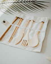 Travel Bamboo Utensil Set With Pouch