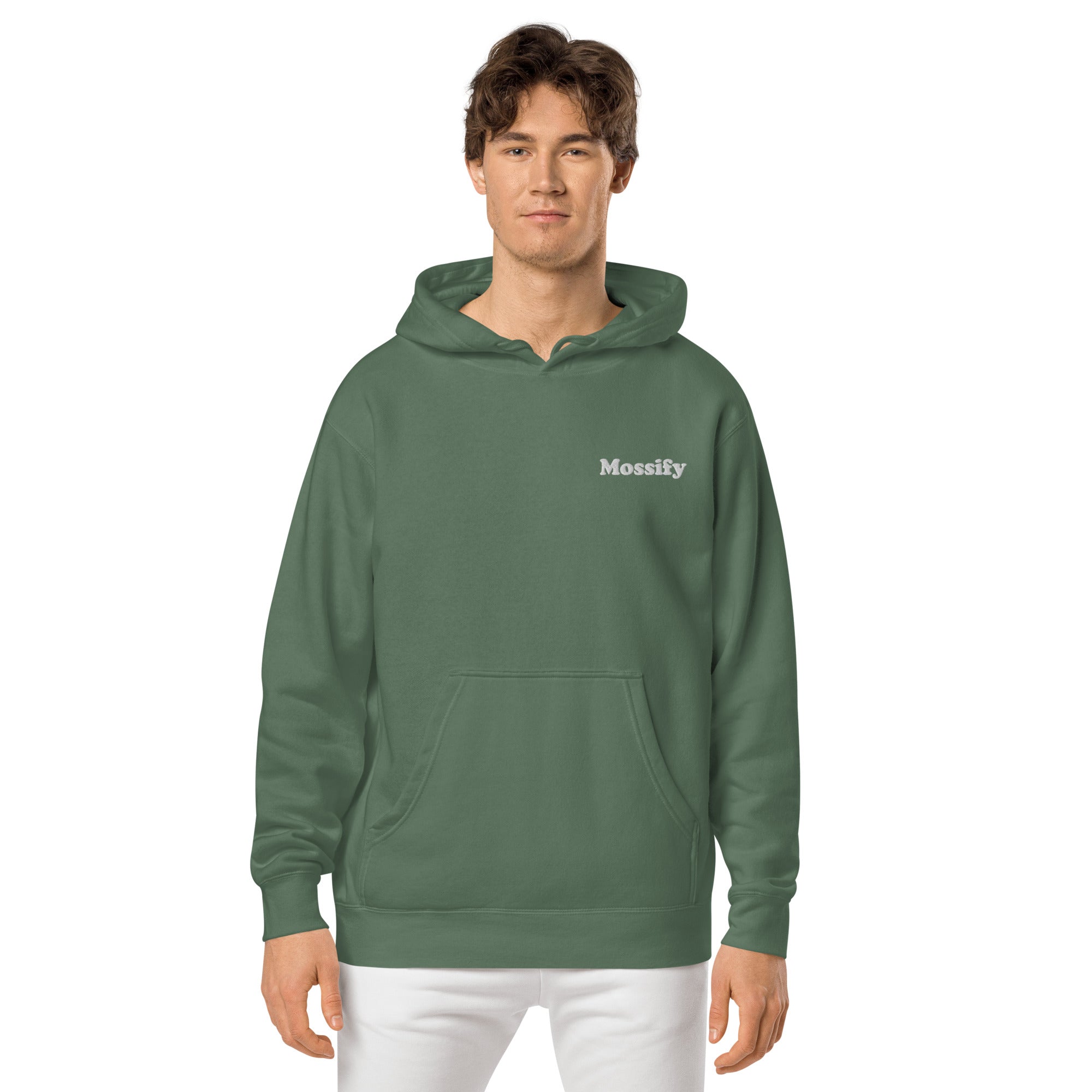 Mossify Pigment-Dyed Hoodie Unisex - Embroidered