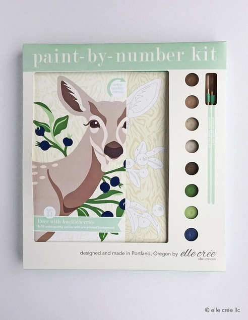 Deer with Huckleberries Paint-by-Number Kit - Art Noise
