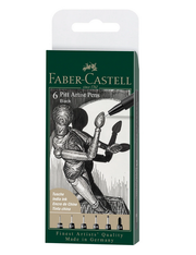 Faber-Castell - PITT Artist Pen - Black Wallet of 6 - Art Noise