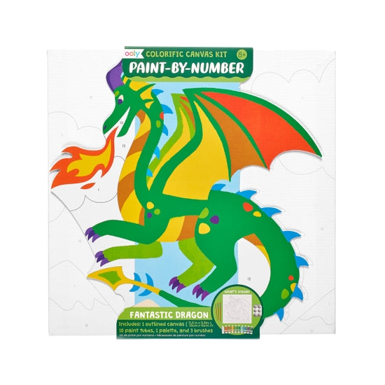 OOLY - Colorific Canvas Paint by Number Kit - Fantastic Dragon - Art Noise