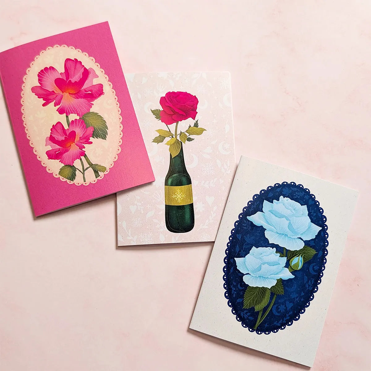  Bloom in Blue | Floral Mini Greeting Card Cheeky Peach Designs Cards art-noise.myshopify.com bloom-in-blue-floral-mini-greeting-card