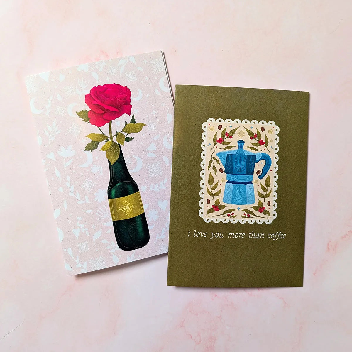  I Love You More Than Coffee | Mini Greeting Card Cheeky Peach Designs Cards art-noise.myshopify.com i-love-you-more-than-coffee-mini-greeting-card