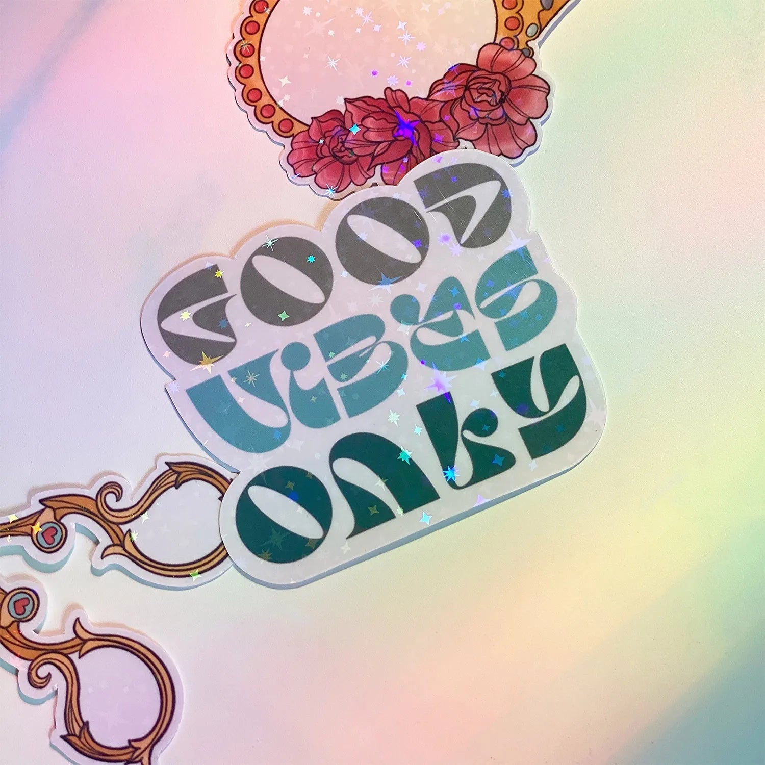  Good Vibes Only Sticker Cheeky Peach Designs Sticker art-noise.myshopify.com good-vibes-only-sticker