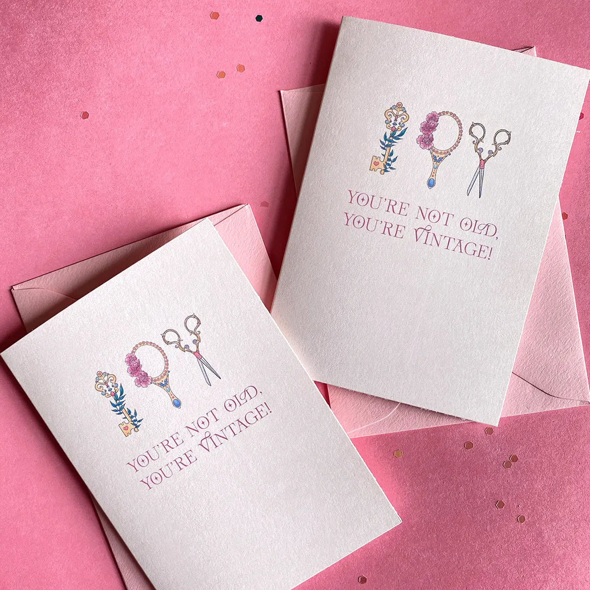  You're Not Old, You're Vintage Mini Birthday Greeting Card Cheeky Peach Designs Cards art-noise.myshopify.com youre-not-old-youre-vintage-mini-birthday-greeting-card