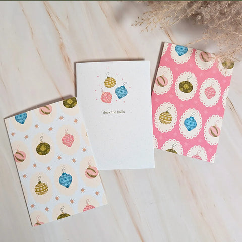  Deck the Halls Mini Ornament Holiday Card Cheeky Peach Designs Cards art-noise.myshopify.com deck-the-halls-mini-ornament-holiday-card