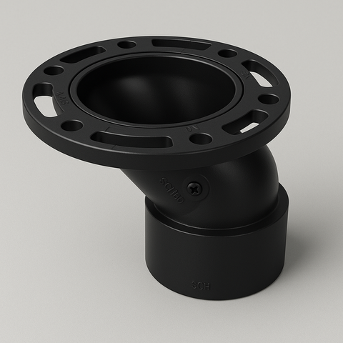 LESSO ABS Offset Closet Flange – 4 in. x 3 in. Adjustable DWV Fitting