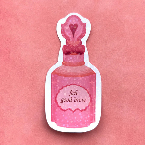  Feel Good Brew Sticker Cheeky Peach Designs Sticker art-noise.myshopify.com feel-good-brew-sticker
