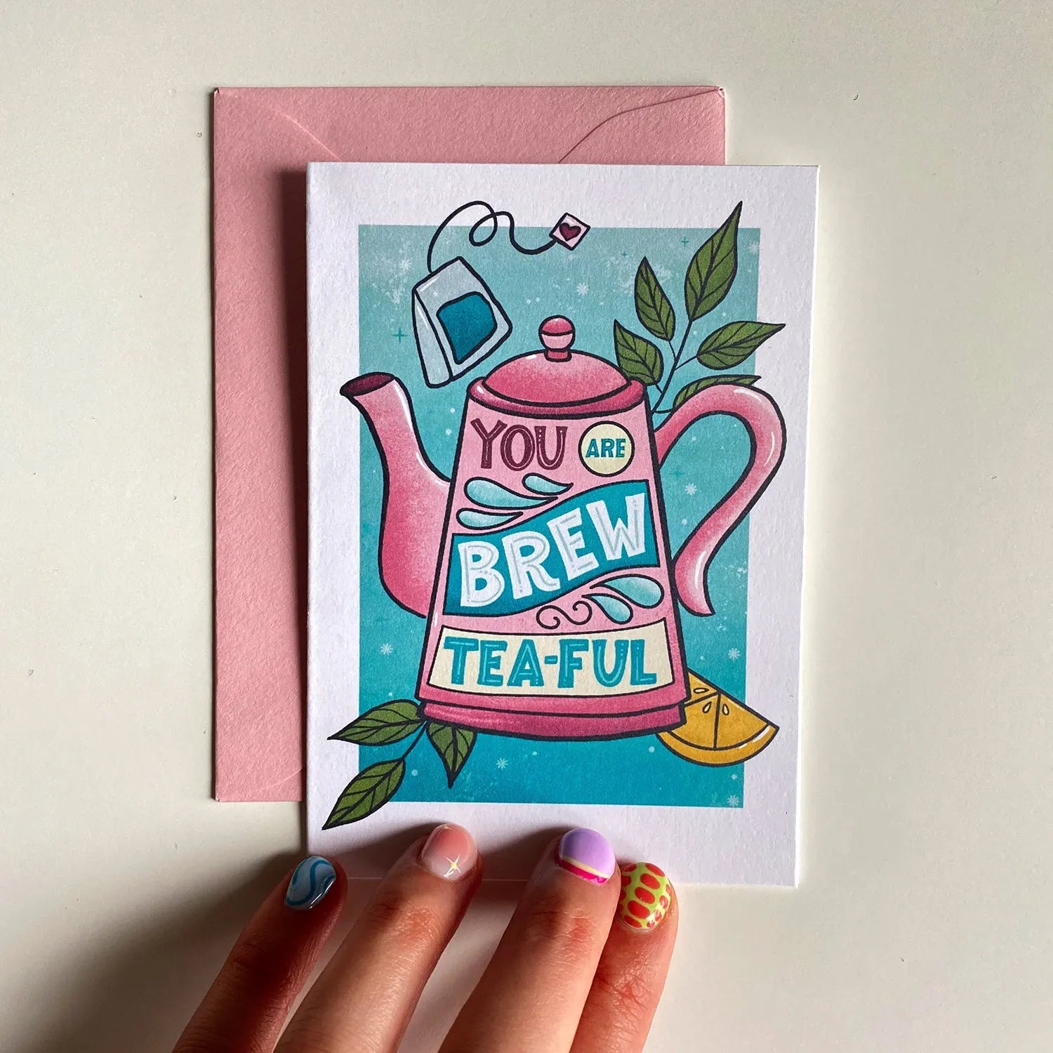  You are Brew Tea-ful Mini Greeting Card Cheeky Peach Designs Cards art-noise.myshopify.com you-are-brew-tea-ful-mini-greeting-card