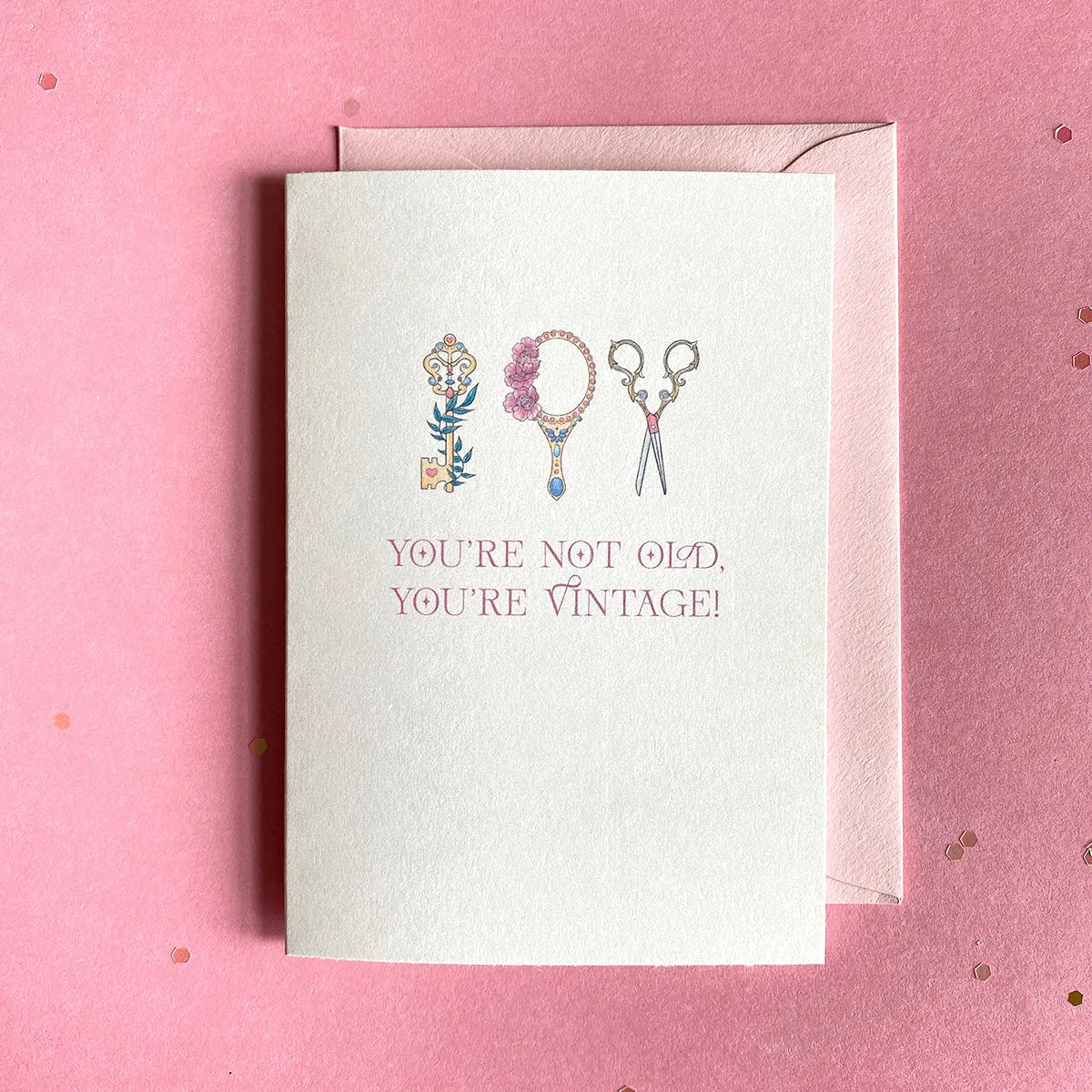  You're Not Old, You're Vintage Mini Birthday Greeting Card Cheeky Peach Designs Cards art-noise.myshopify.com youre-not-old-youre-vintage-mini-birthday-greeting-card