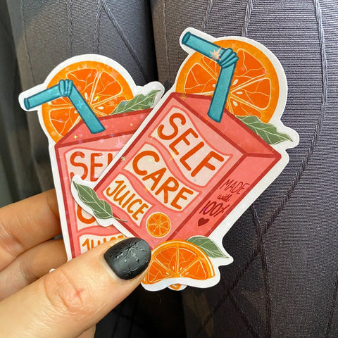  Self Care Juice Sticker Cheeky Peach Designs Sticker art-noise.myshopify.com self-care-juice-sticker