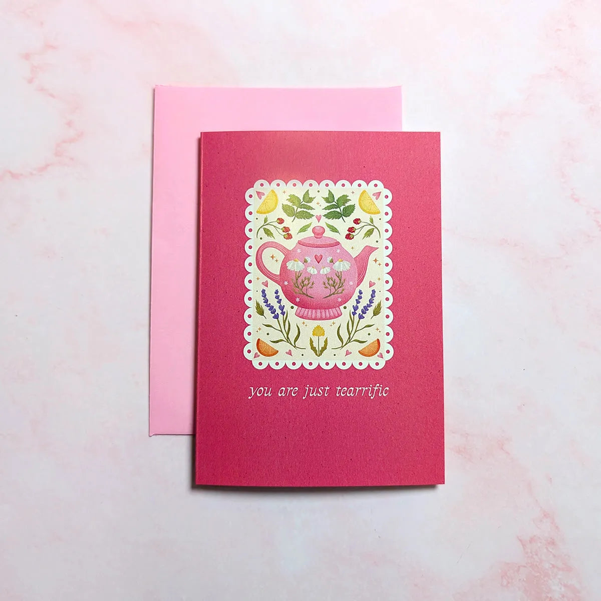  You're Just Teariffic | Teapot Mini Greeting Card Cheeky Peach Designs Cards art-noise.myshopify.com youre-just-teariffic-teapot-mini-greeting-card