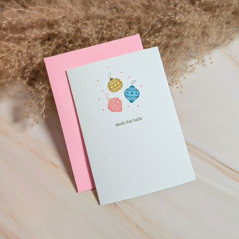 Deck the Halls Mini Ornament Holiday Card