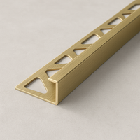 1½″ Tile Edge Trim – 8‑ft L‑Shape, Brushed Nickel/Black/Gold