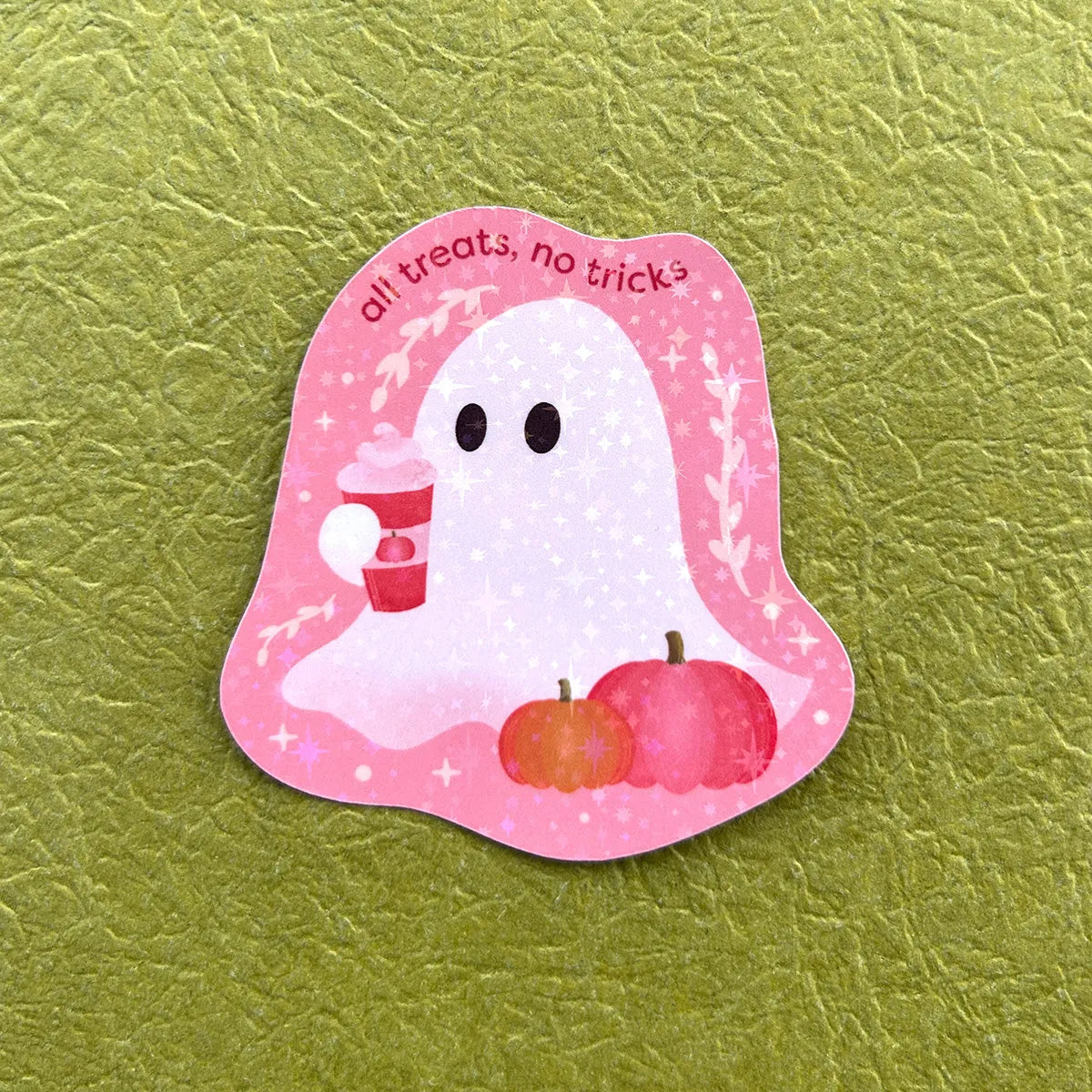  All Treats No Tricks | Ghost Sticker Cheeky Peach Designs Sticker art-noise.myshopify.com all-treats-no-tricks-ghost-sticker
