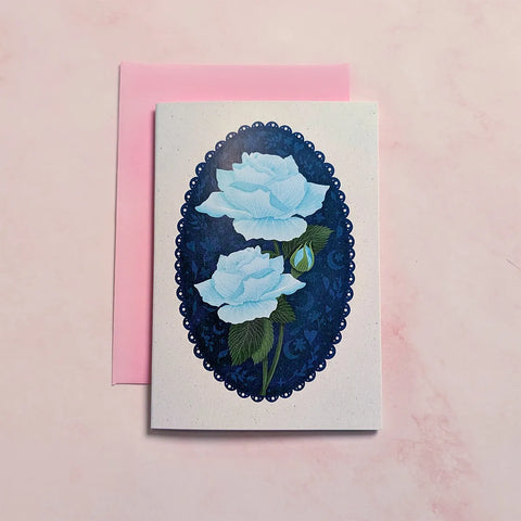  Bloom in Blue | Floral Mini Greeting Card Cheeky Peach Designs Cards art-noise.myshopify.com bloom-in-blue-floral-mini-greeting-card