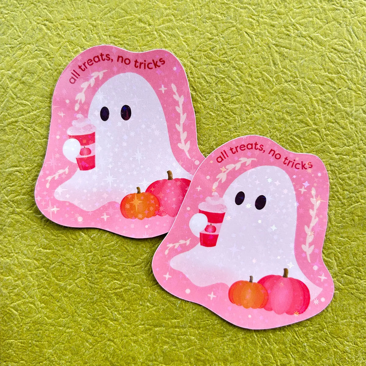  All Treats No Tricks | Ghost Sticker Cheeky Peach Designs Sticker art-noise.myshopify.com all-treats-no-tricks-ghost-sticker