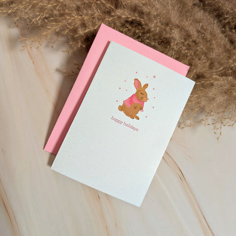Hoppy Holidays Mini Bunny Card