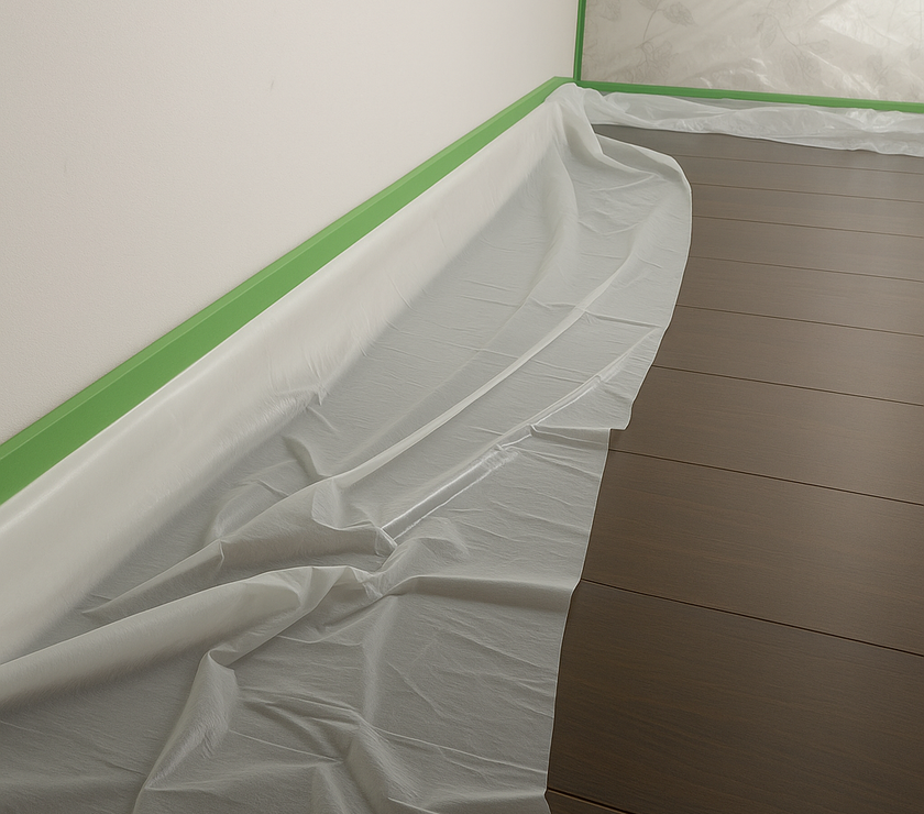 Painter’s Plastic with Tape – Pre-Taped Film | Furniture + Wall Cover