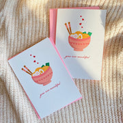  You Are Noodiful Mini Greeting Card Cheeky Peach Designs Cards art-noise.myshopify.com you-are-noodiful-mini-greeting-card