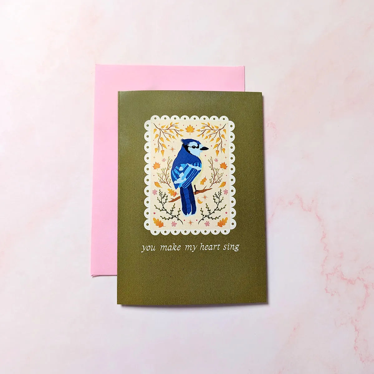  You Make My Heart Sing | Blue Jay Mini Greeting Card Cheeky Peach Designs Cards art-noise.myshopify.com you-make-my-heart-sing-blue-jay-mini-greeting-card
