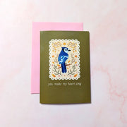  You Make My Heart Sing | Blue Jay Mini Greeting Card Cheeky Peach Designs Cards art-noise.myshopify.com you-make-my-heart-sing-blue-jay-mini-greeting-card