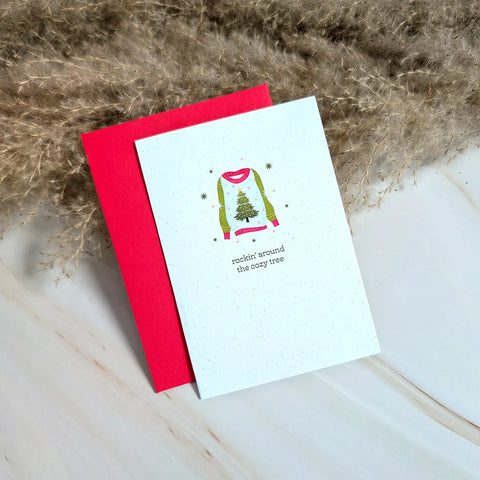  Rockin' Around the Cozy Tree Mini Holiday Card Cheeky Peach Designs Cards art-noise.myshopify.com rockin-around-the-cozy-tree-mini-holiday-card