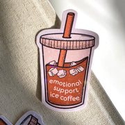  Emotional Support Ice Coffee Sticker Cheeky Peach Designs Sticker art-noise.myshopify.com emotional-support-ice-coffee-sticker