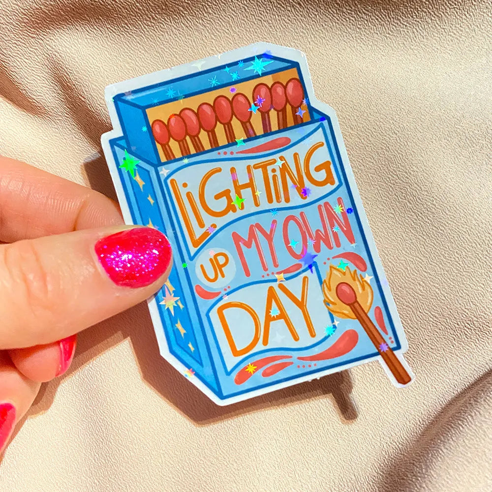 Lighting Up My Own Day Sticker Cheeky Peach Designs Sticker art-noise.myshopify.com lighting-up-my-own-day-sticker