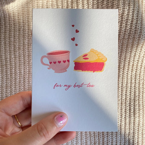  Best-Tea Mini Greeting Card Cheeky Peach Designs Cards art-noise.myshopify.com best-tea-mini-greeting-card