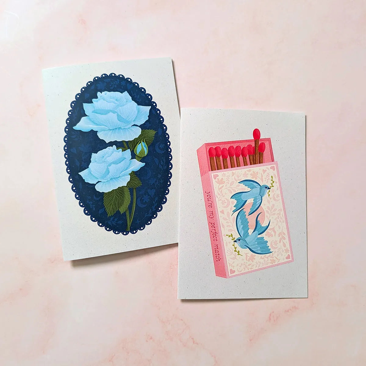  You're My Perfect Match | Sparrow Bird Mini Greeting Card Cheeky Peach Designs Cards art-noise.myshopify.com youre-my-perfect-match-sparrow-bird-mini-greeting-card