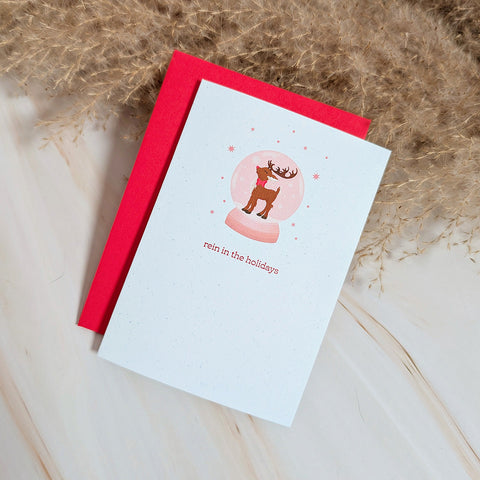 Rein In The Holidays Snow Globe Mini Card