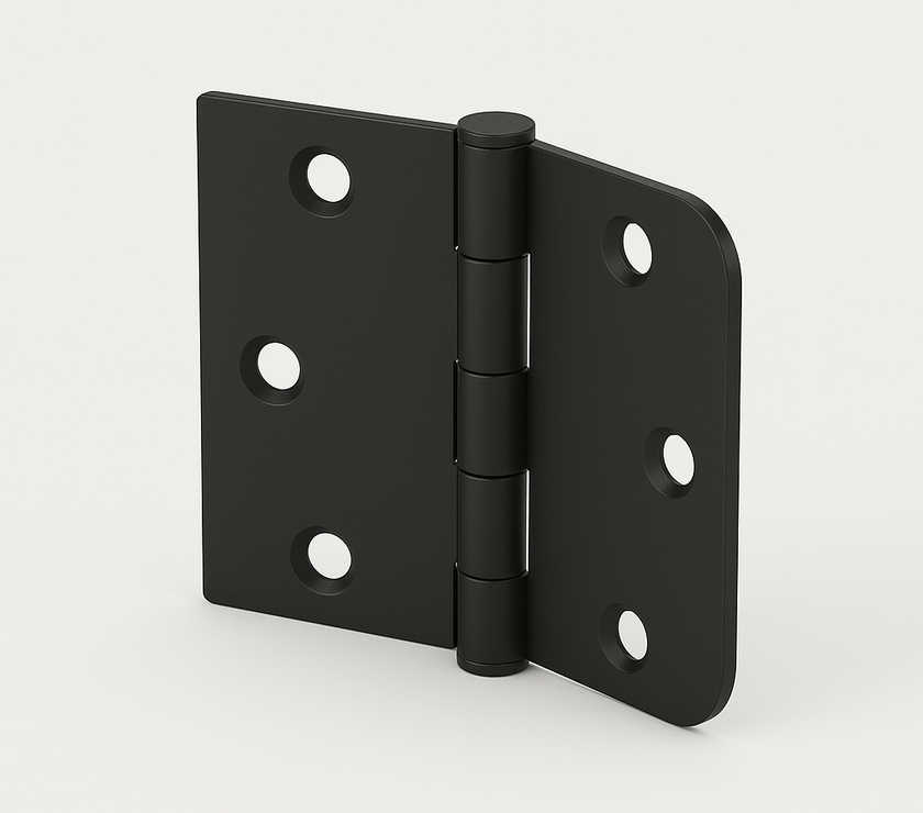 3″ Metal Door Hinge – Brushed Nickel & Matte Black Square & 5/8 Radius