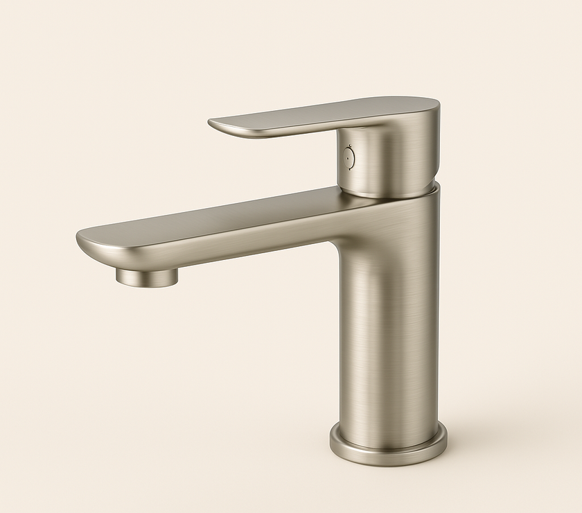Flat Blade Matte Black Bathroom Faucet – Round Body, cUPC Certified