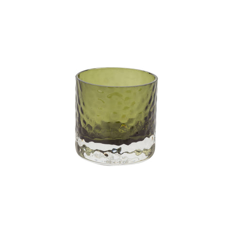 Green Glass Tealight Holder , 2.75in
