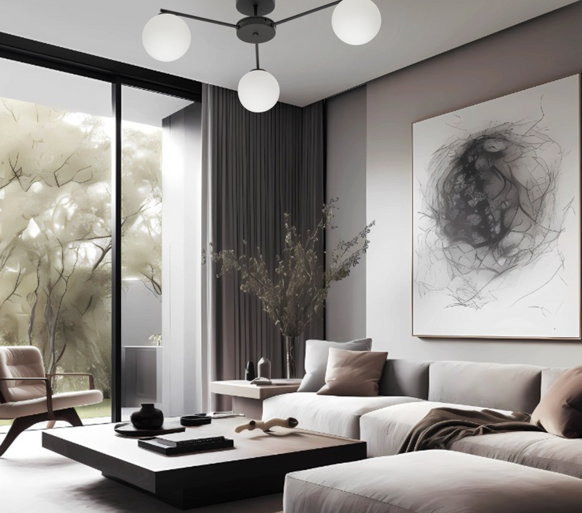 ELTON Black Scandinavian Ceiling Lamp 3